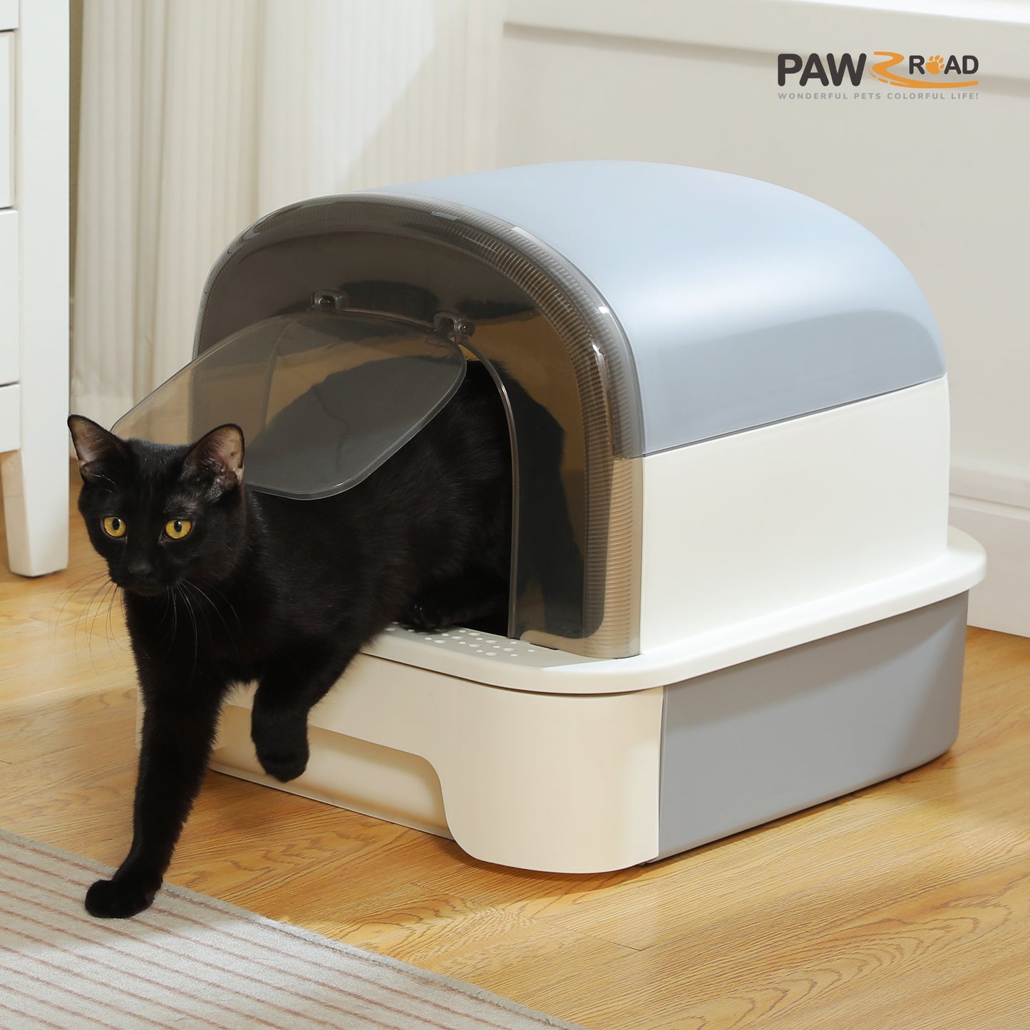 Pawz Road - Katzentoilette mit Schubladen-System Extra großer 50 cm Innenraum mit Geruchskontrolle