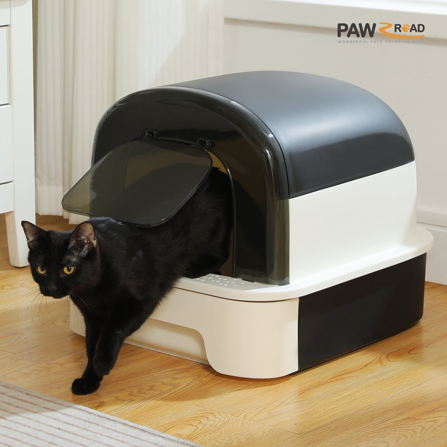 Pawz Road - Katzentoilette mit Schubladen-System Extra großer 50 cm Innenraum mit Geruchskontrolle