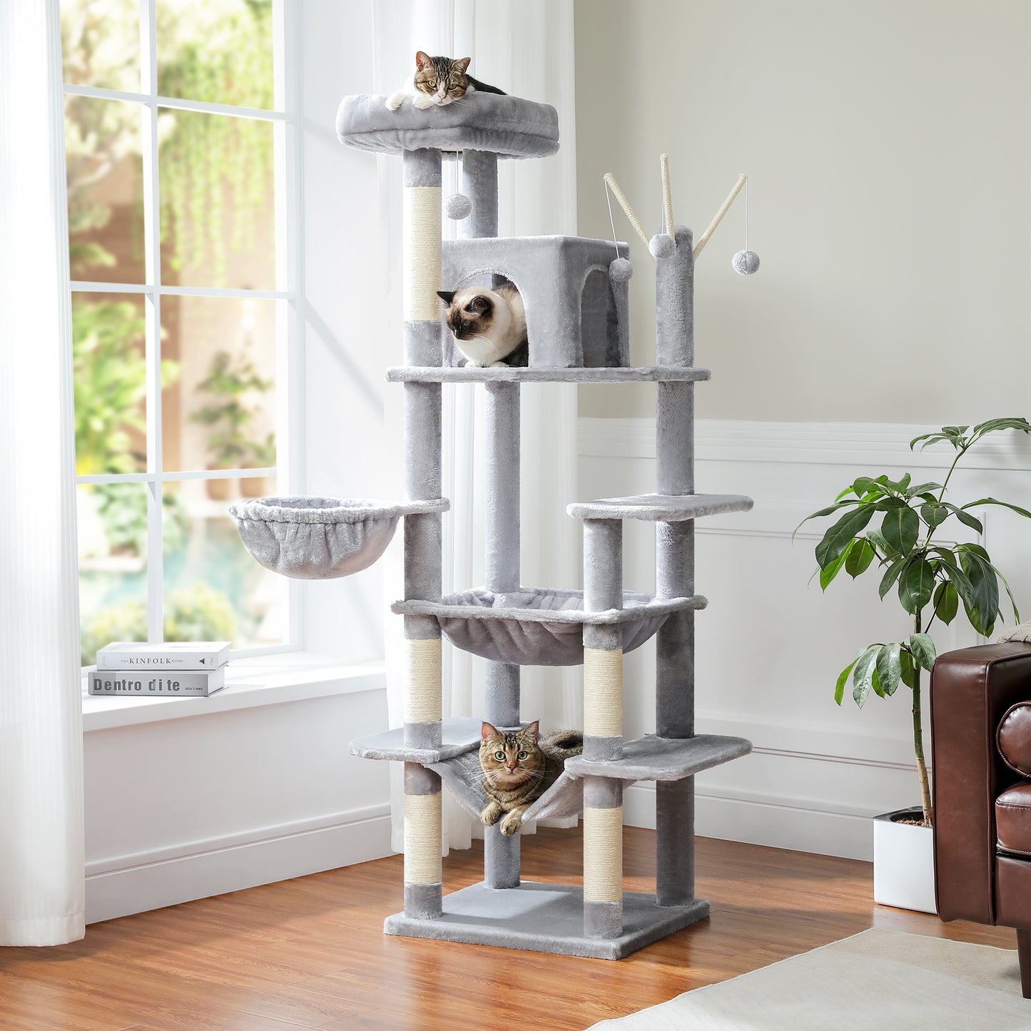 Torre per gatti PAWZ Road Premium da 180 cm | Per gatti di grandi dimensioni da interno
