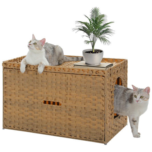 PAWZ Road Katzenklo | Designer-Möbel aus Rattan | Mit High-Entry & Anti-Streu-System