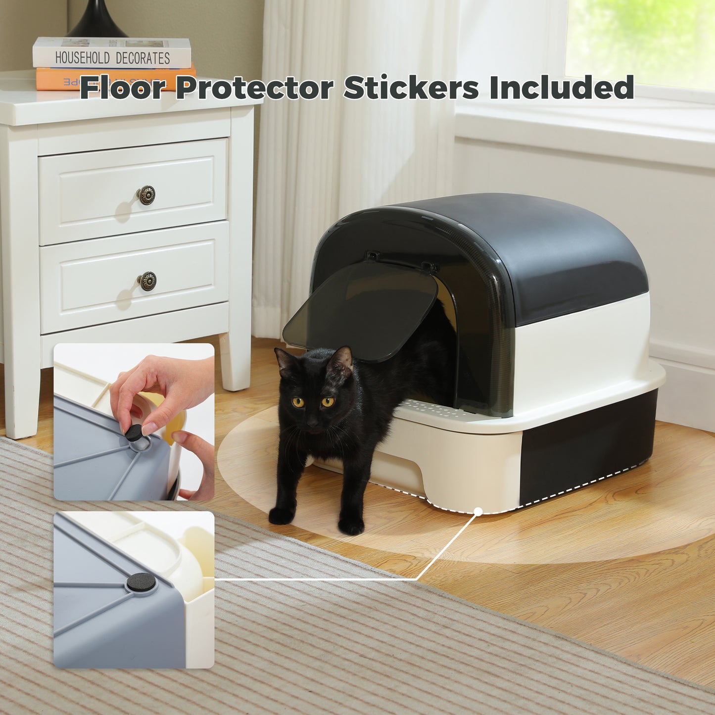 Pawz Road - Katzentoilette mit Schubladen-System Extra großer 50 cm Innenraum mit Geruchskontrolle