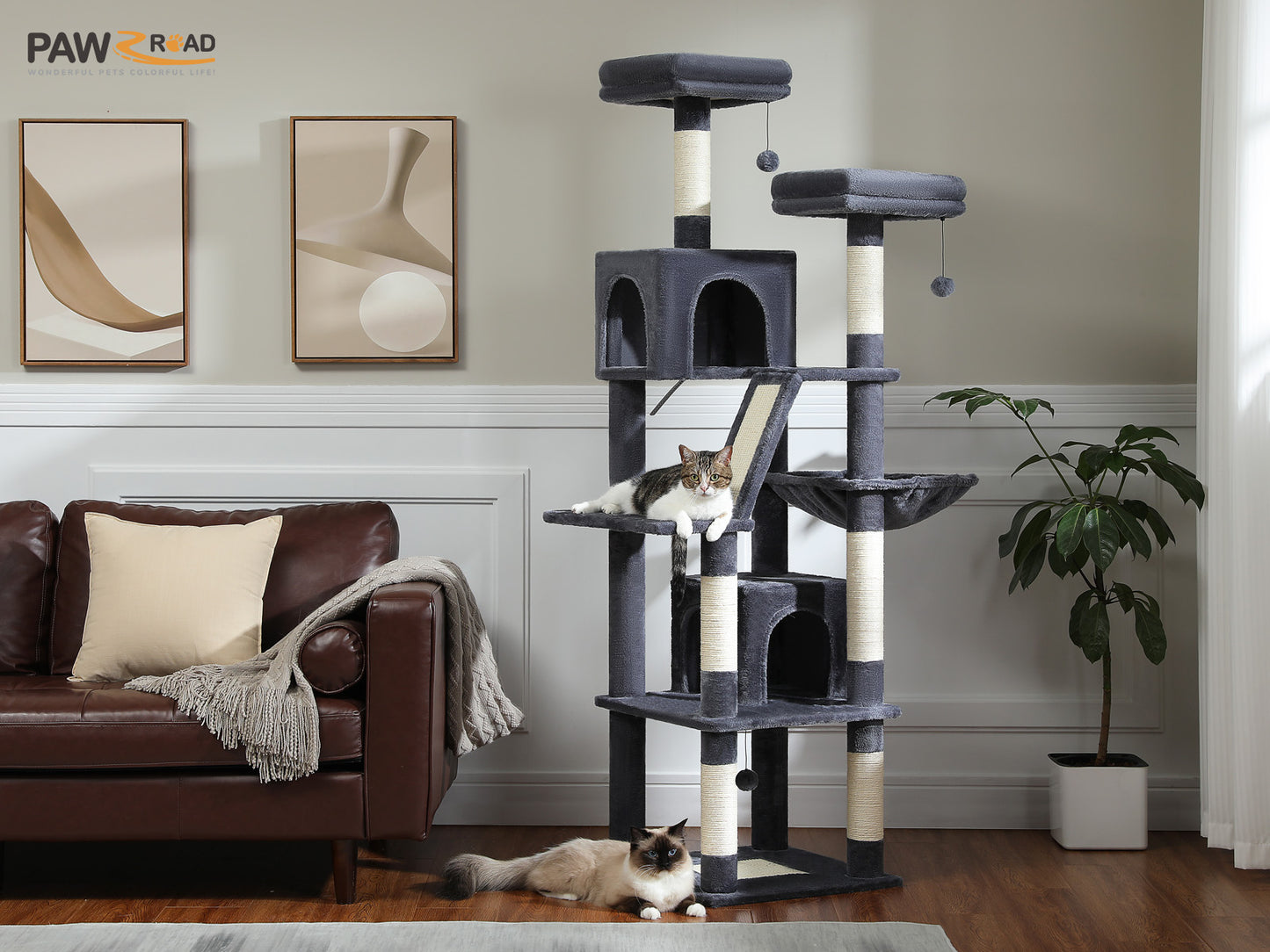Torre per gatti PAWZ Road Premium da 180 cm | Per gatti di grandi dimensioni da interno