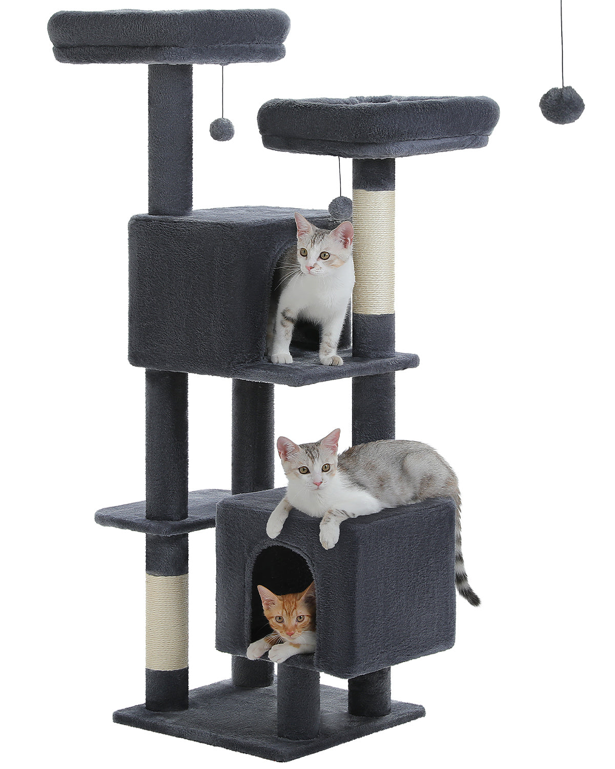 PAWZ Road XXL-Rascador | Torre para gatos de 180 cm para apartamentos | Con columnas para rascar, casa para dormir y plataforma de observación de varios niveles