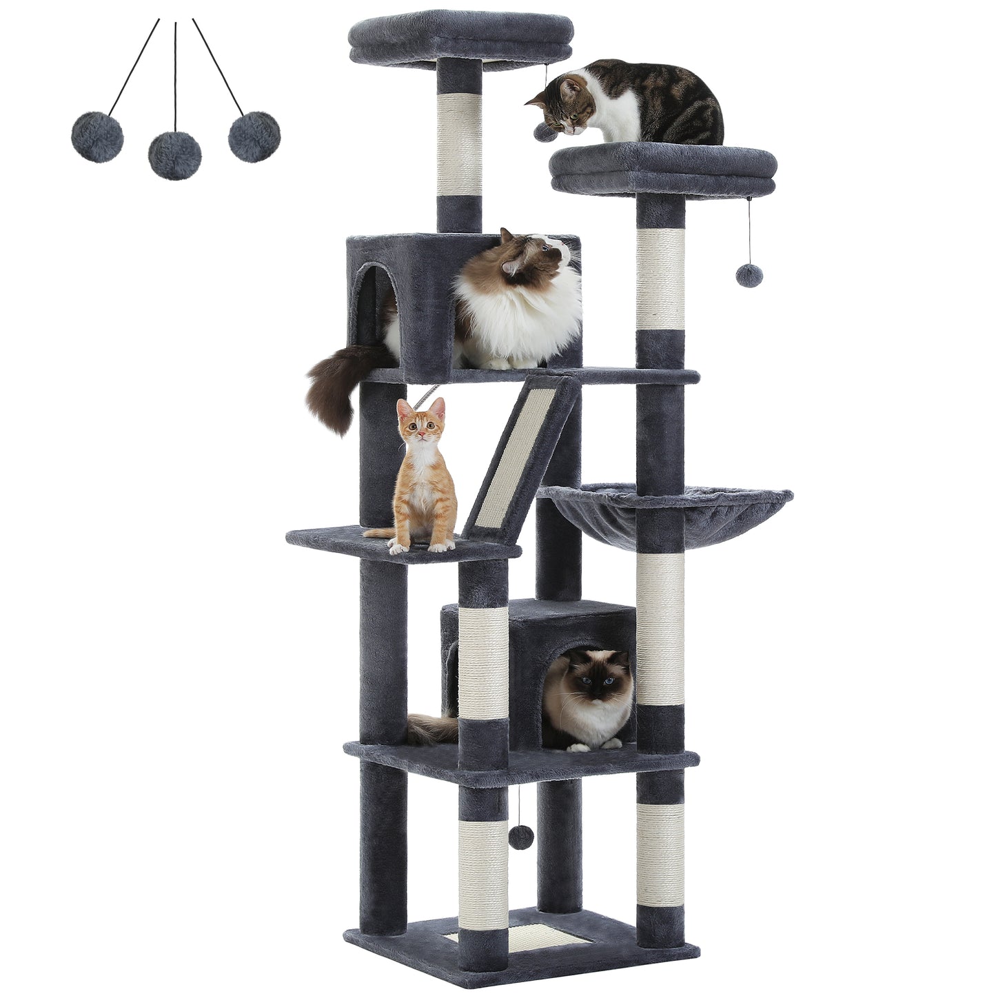 Torre per gatti PAWZ Road Premium da 180 cm | Per gatti di grandi dimensioni da interno