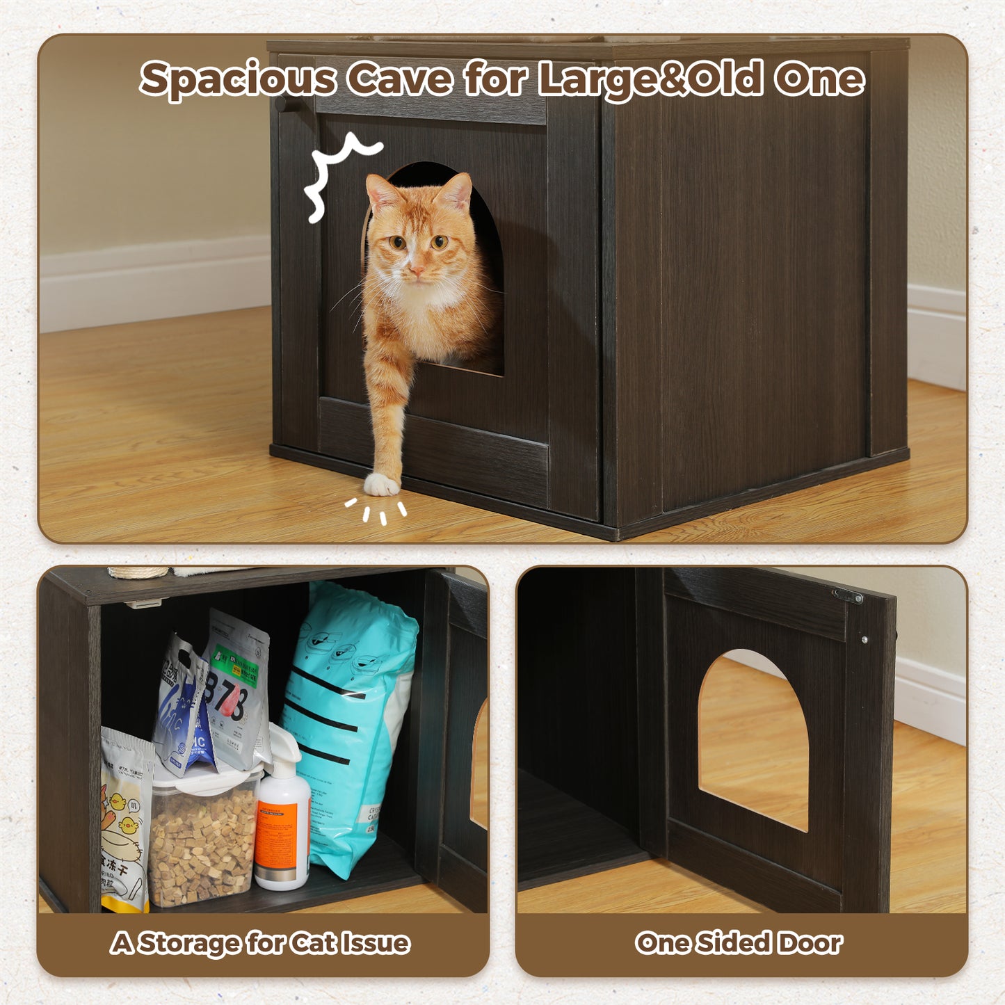 PAWZ Road Rascador Moderno para Gatos Grandes | Árbol para Gatos Premium con Casa de Sueño XXL | Altura Total 146 cm