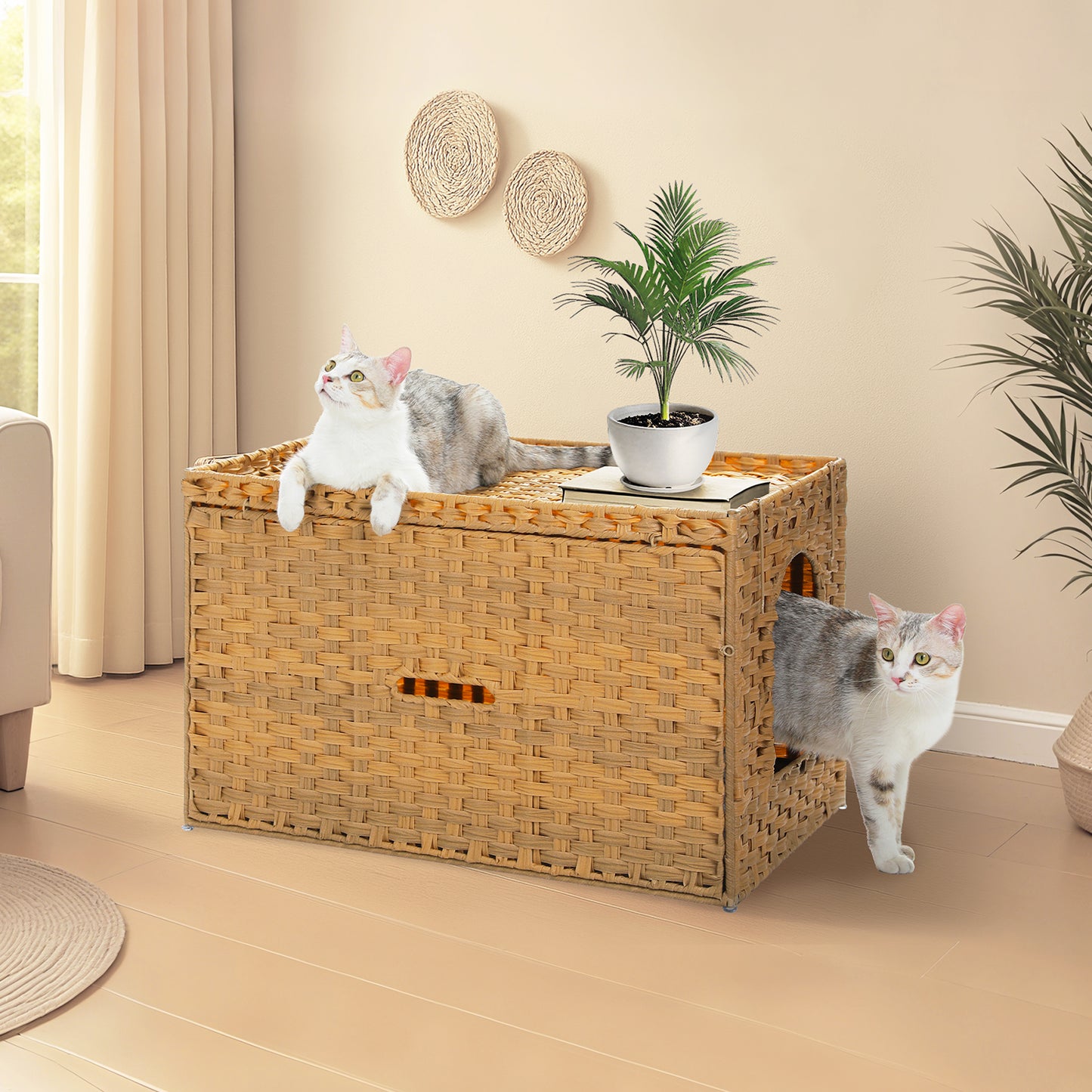 PAWZ Road Katzenklo | Designer-Möbel aus Rattan | Mit High-Entry & Anti-Streu-System