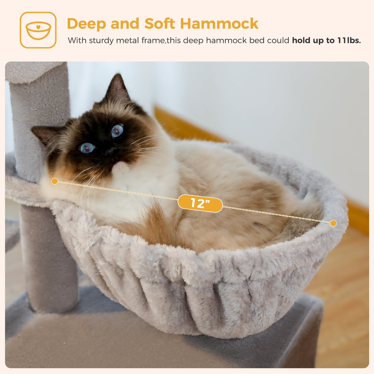 PAWZ Road Premium Cat Tree Paradise Tower | 106 cm | Cuddle Cave | Robust Sisal Scratching Posts