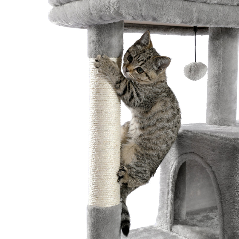 PAWZ Road Cat Tree - Luxury Plush Cat House + Hammock | Sisal Scratching Post + Viewing Platform