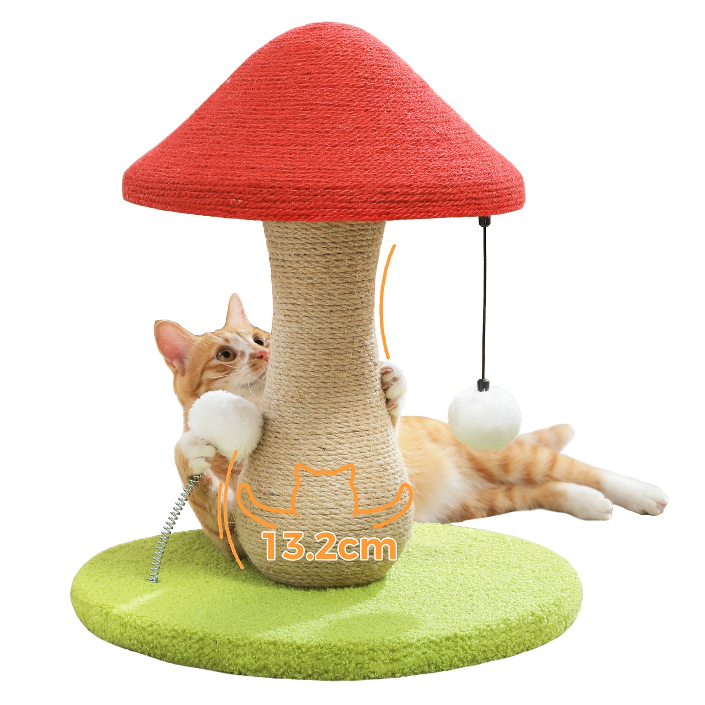 PAWZ Road 47cm Pilz Kratzsäulen (Rot/Grün)