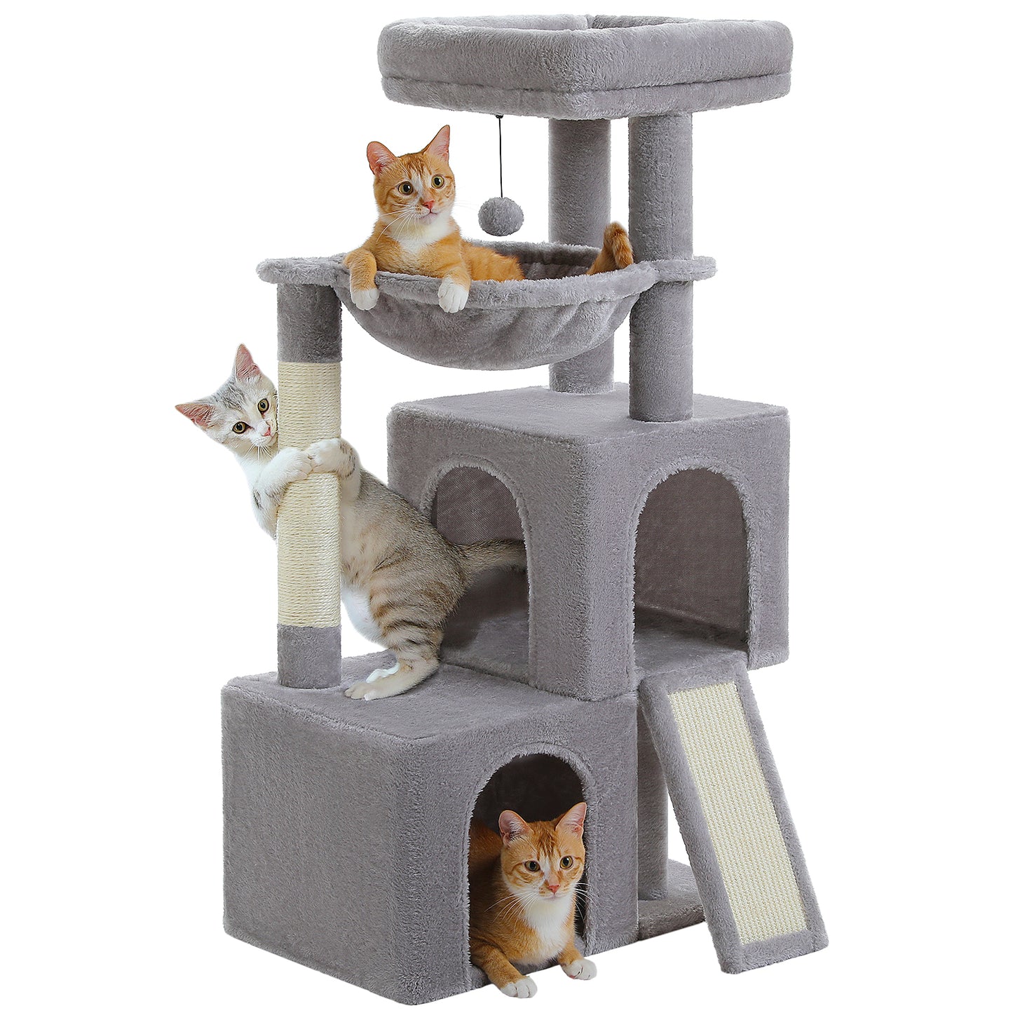 PAWZ Road Large Cat Tree | 104 cm Multi-Level Cat Tower | With 2 Spacious Sleeping Houses | Designed for Indoor Cats