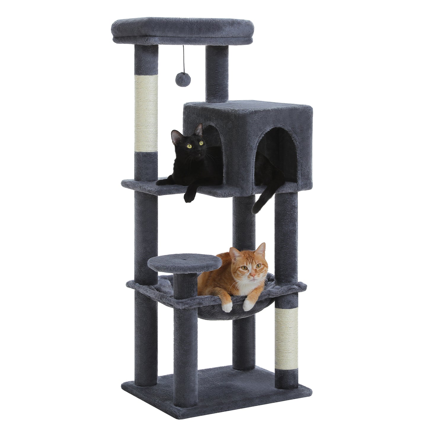 « Ensemble de protection Kippschutz » PAWZ Road Arbre à chats - Hamac métallique + Plates-formes multi-niveaux|Base XXL 50×43cm (pour 2-3 chats)