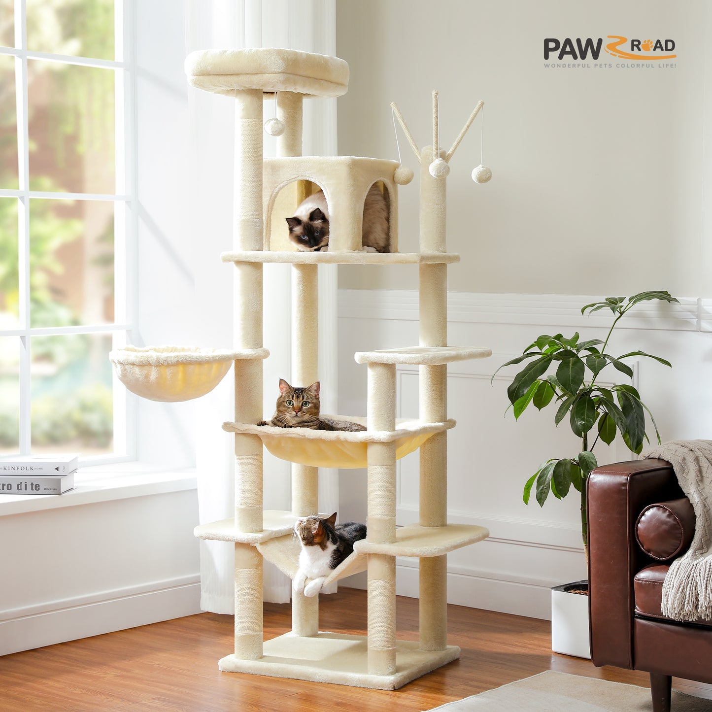 Torre per gatti PAWZ Road Premium da 180 cm | Per gatti di grandi dimensioni da interno