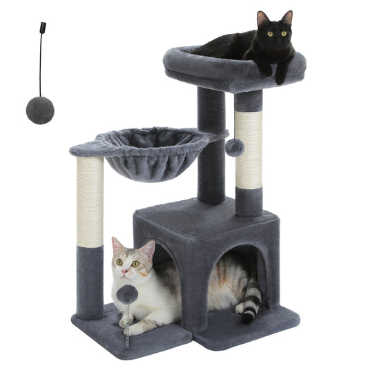 PAWZ Road – Mehrstöckiges Kletterparadies für Katzen | 106 cm | Robuste Sisal-Kratzsäulen | Stabile Etagenplattformen