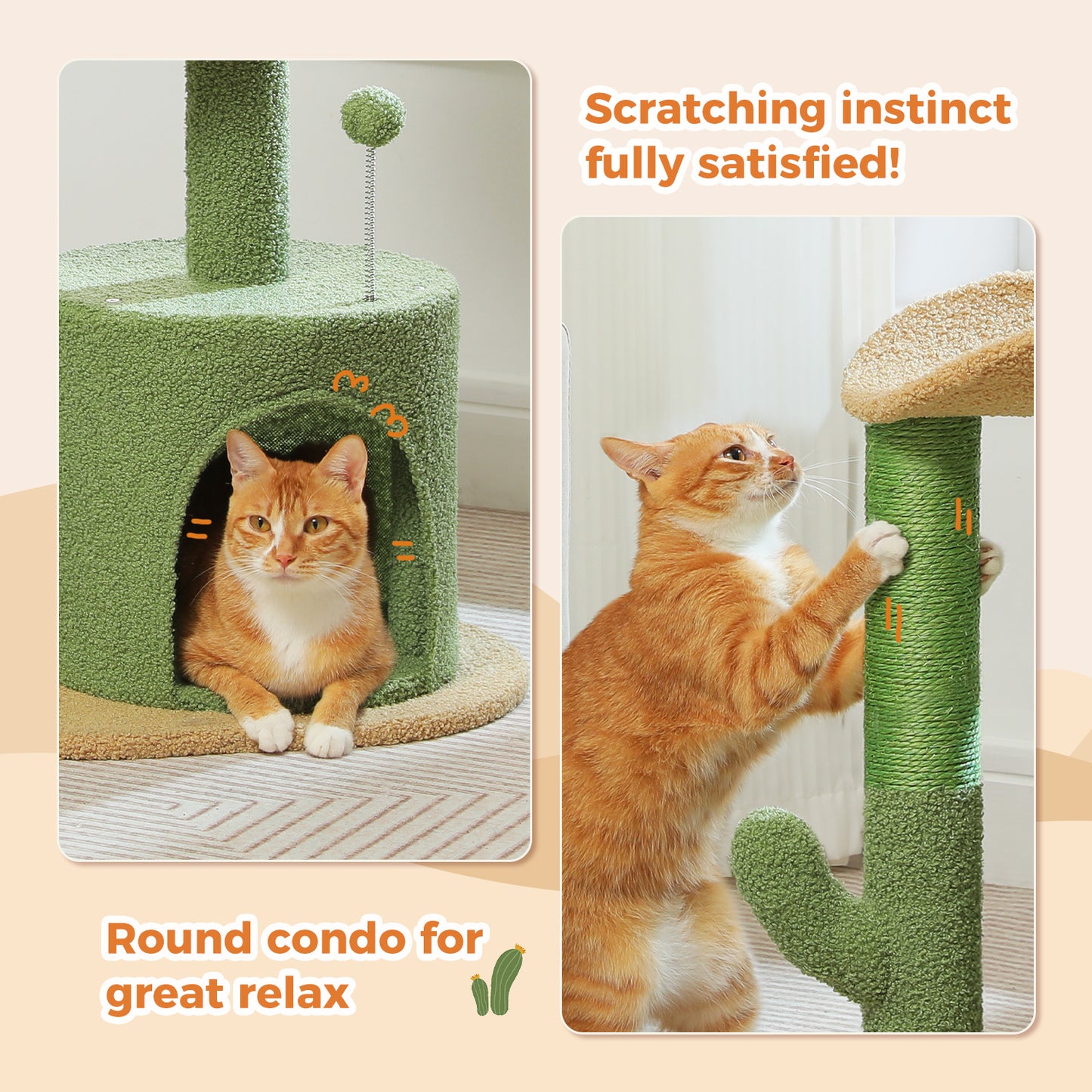 PAWZ Road Cat Tree – 81 cm purple flower cat tree | Sisal scratching posts | Cozy cat house | Cuddly platforms | Fluffy play balls