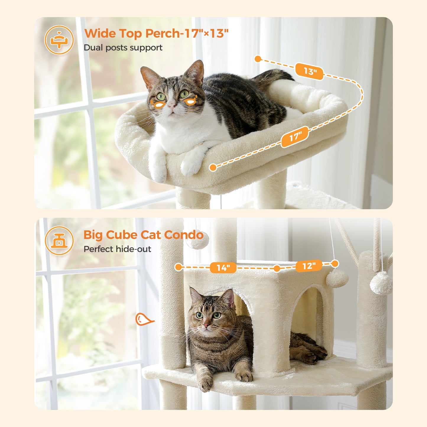 Torre per gatti PAWZ Road Premium da 180 cm | Per gatti di grandi dimensioni da interno
