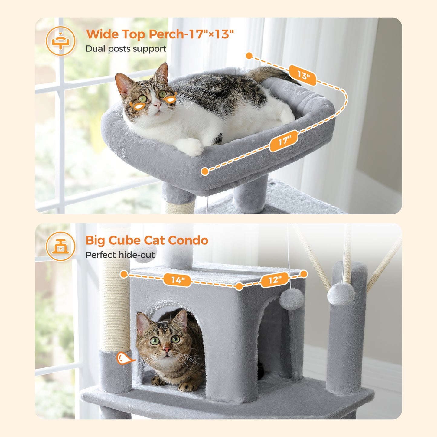 Torre per gatti PAWZ Road Premium da 180 cm | Per gatti di grandi dimensioni da interno