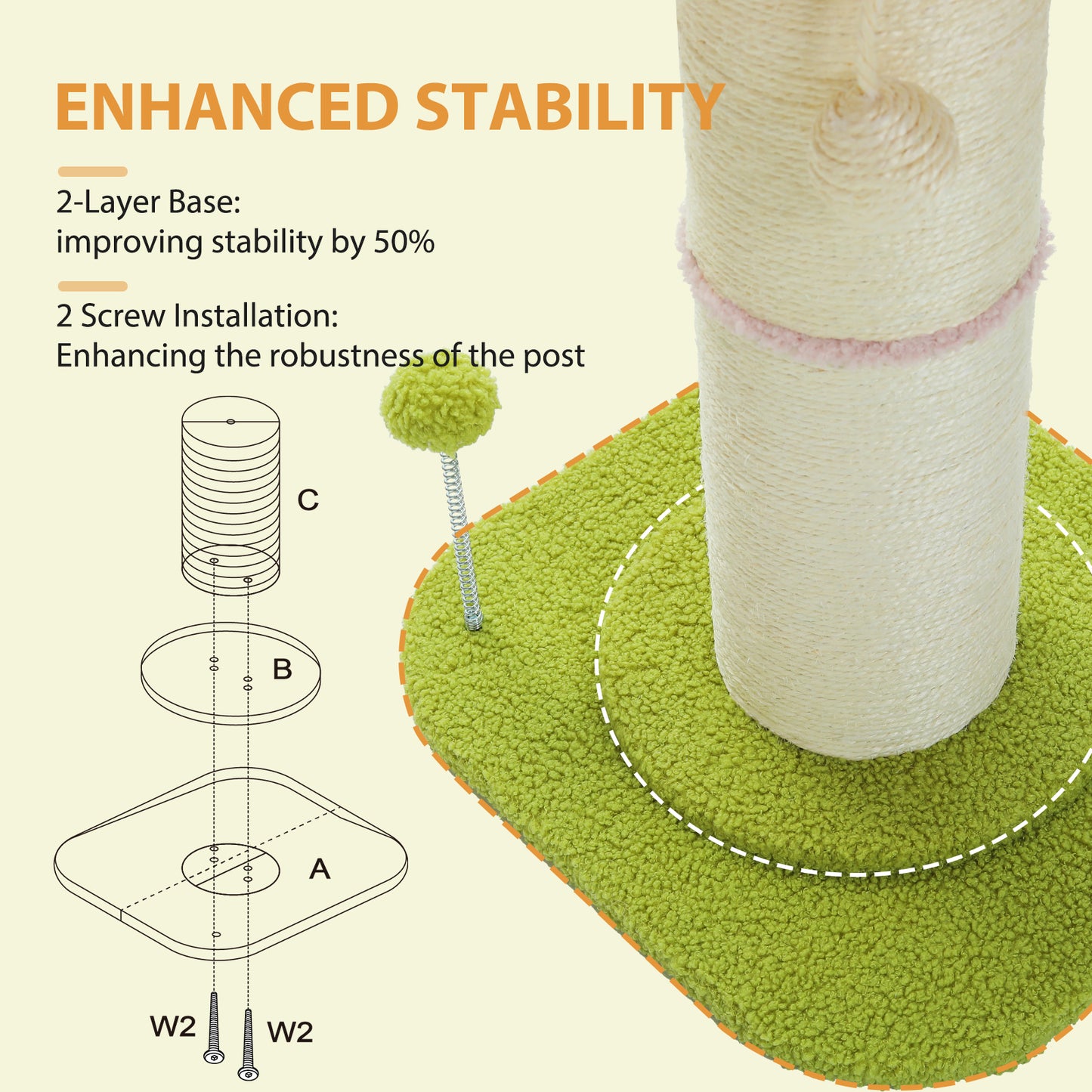 PAWZ Road 60cm Columnas de Rascado de Flores (Rosa/Verde)