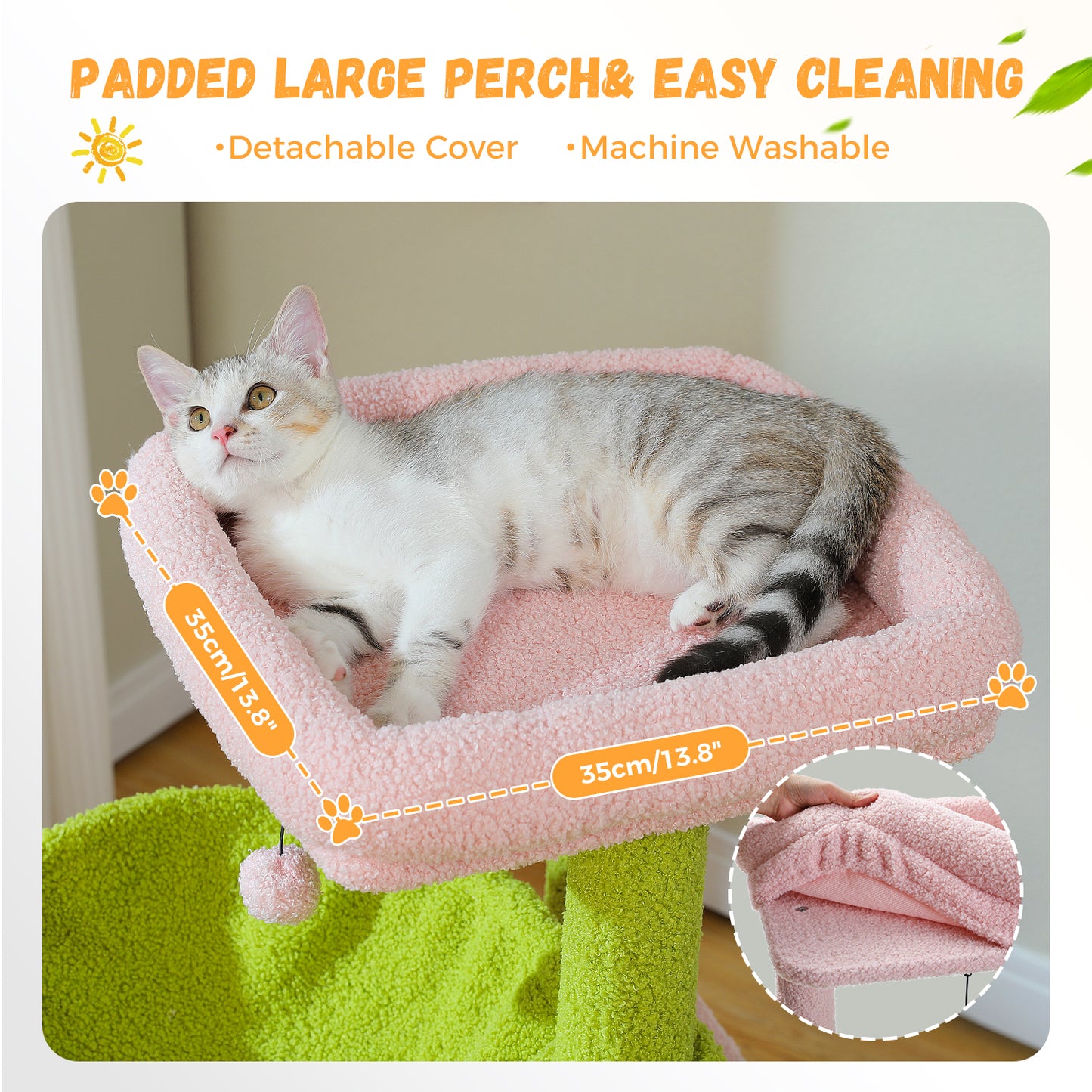 PAWZ Road Large Cat Tree | 104 cm Multi-Level Cat Tower | With 2 Spacious Sleeping Houses | Designed for Indoor Cats