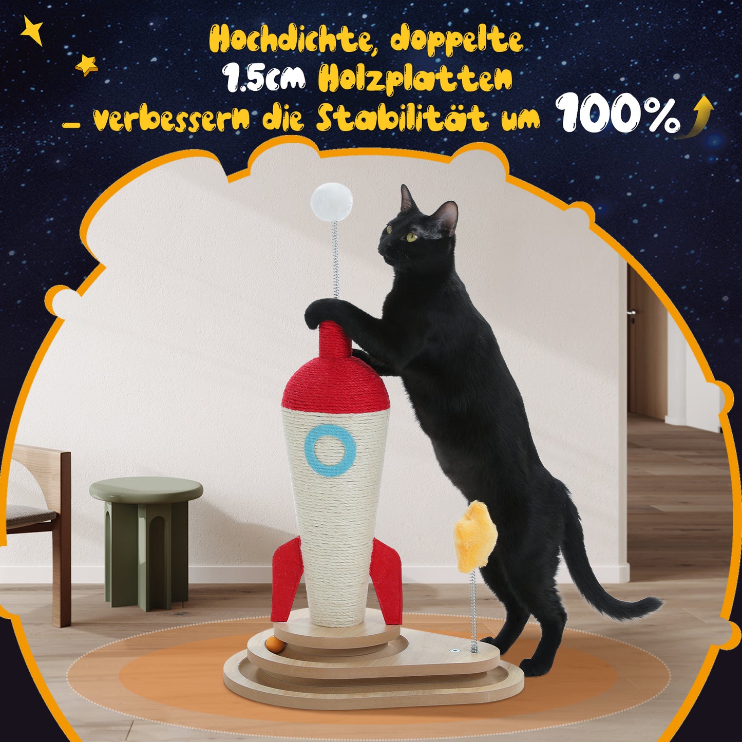 PAWZ Road | Raketen-Kratzbrett für Katzen | 40cm
