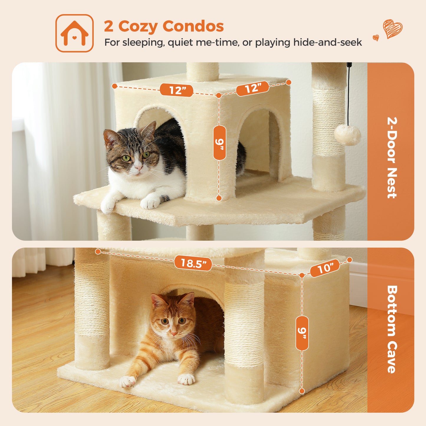 PAWZ Road Premium-Rascador | Árbol para gatos con hamaca XXL | Altura total 136 cm | Ideal para hogares con múltiples gatos