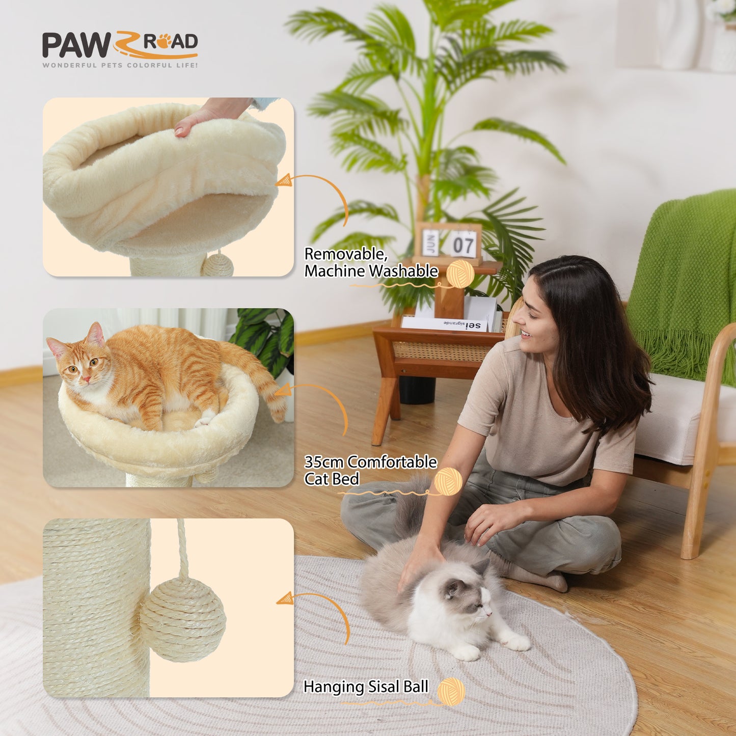 PAWZ Road | Klassisches Kratzbrett für Katzen | 60 cm