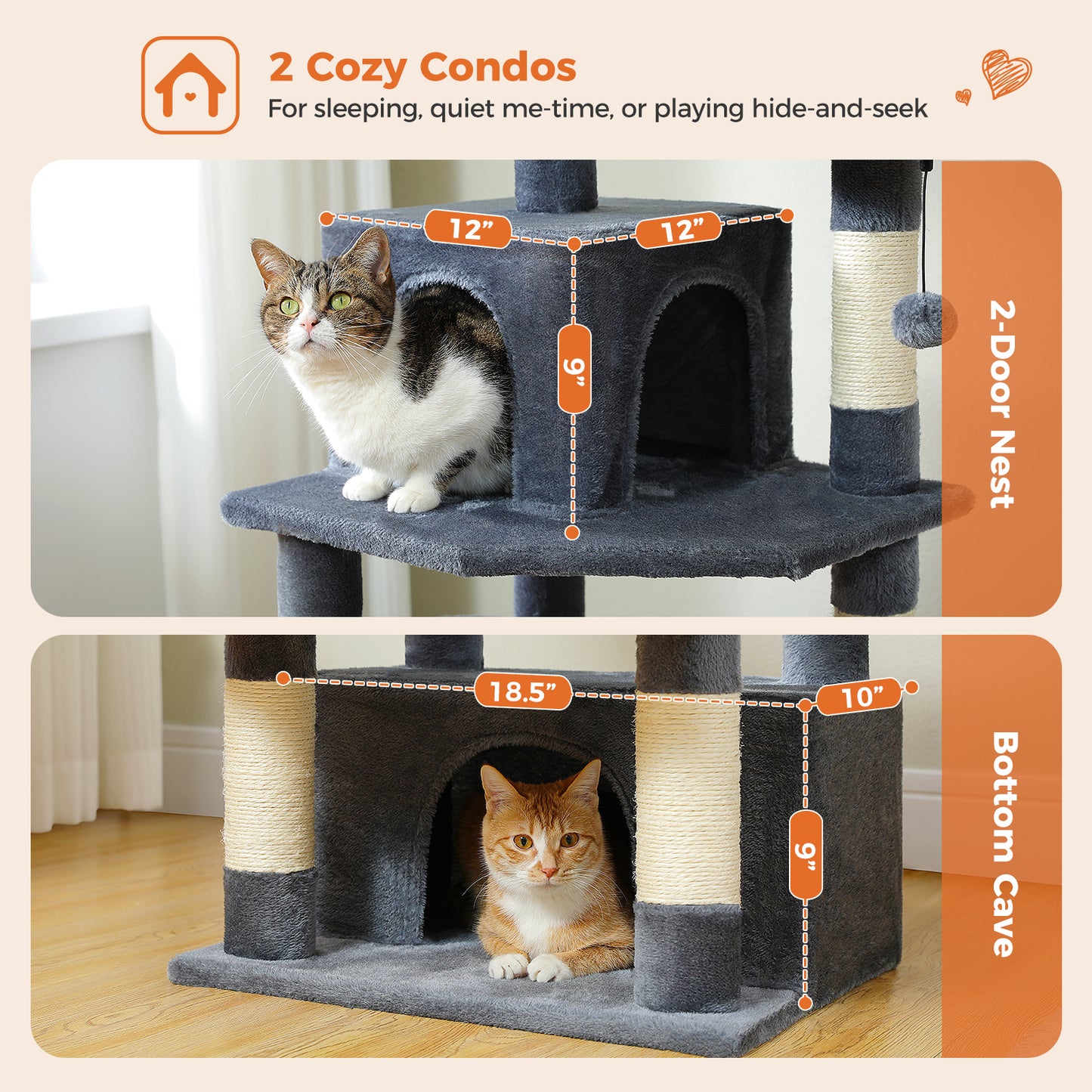 PAWZ Road Premium-Rascador | Árbol para gatos con hamaca XXL | Altura total 136 cm | Ideal para hogares con múltiples gatos