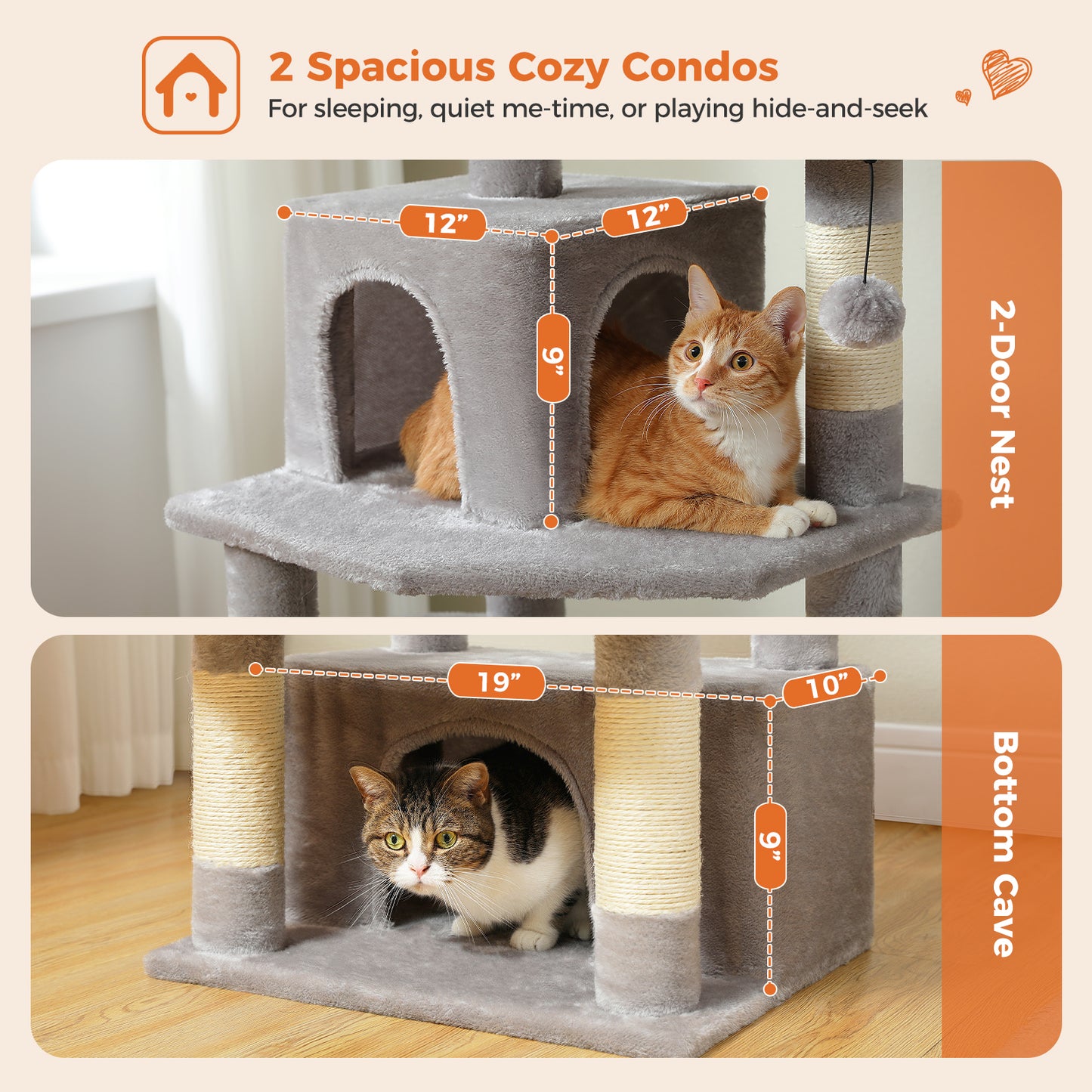 PAWZ Road Premium-Rascador | Árbol para gatos con hamaca XXL | Altura total 136 cm | Ideal para hogares con múltiples gatos