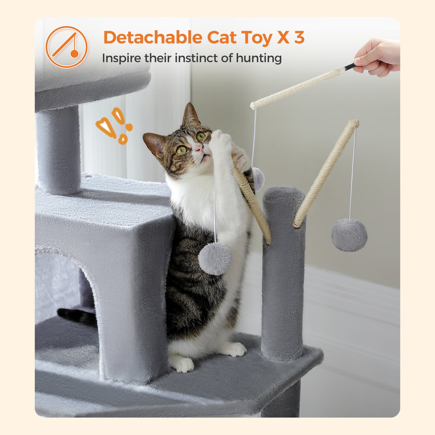 Torre per gatti PAWZ Road Premium da 180 cm | Per gatti di grandi dimensioni da interno