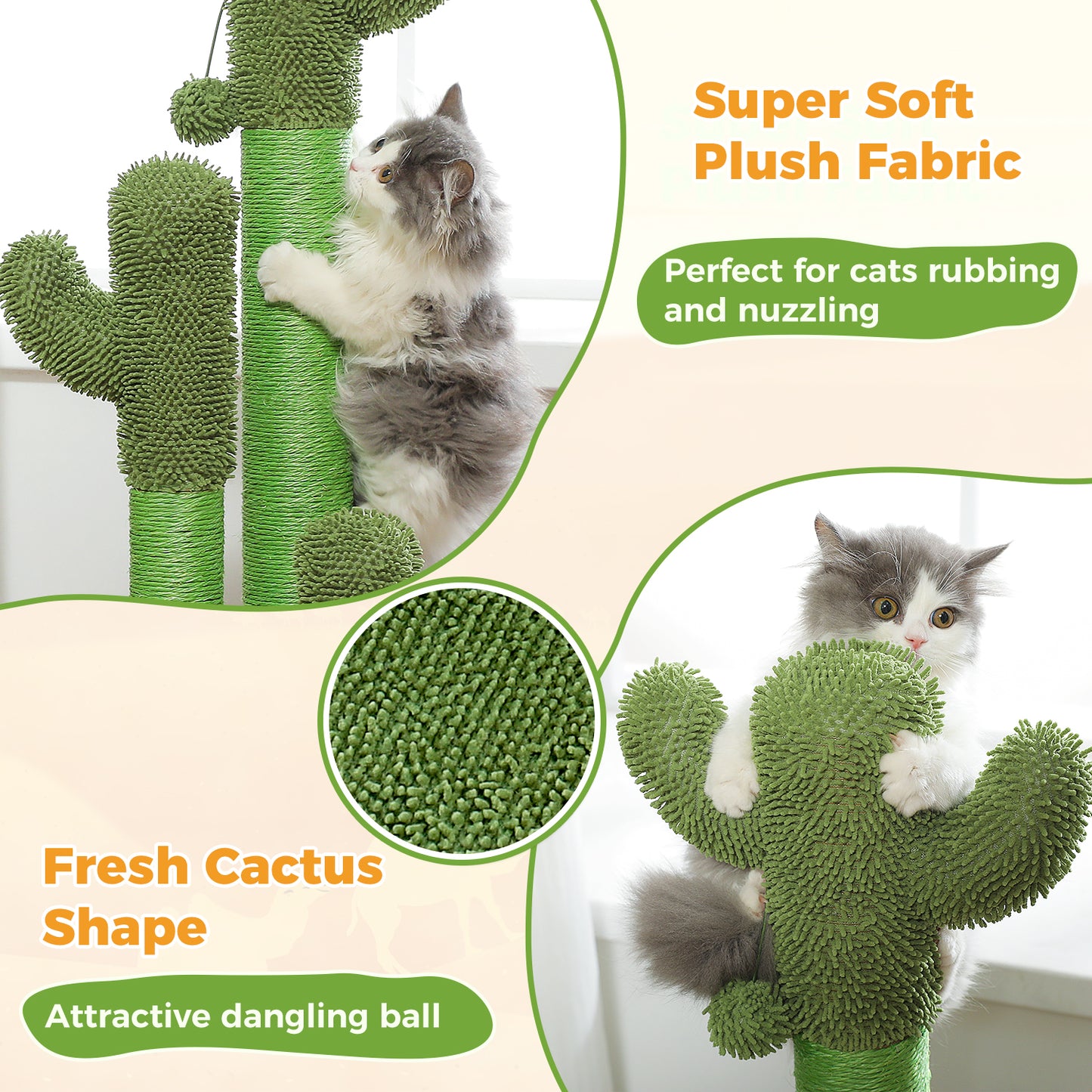 TOP DEAL | PAWZ Road Kakteen-Kratzsäulen- Größe M-53CM|L-68.5CM | Anti-Rutsch-Design (Tragkraft 20kg/4 Katzen)