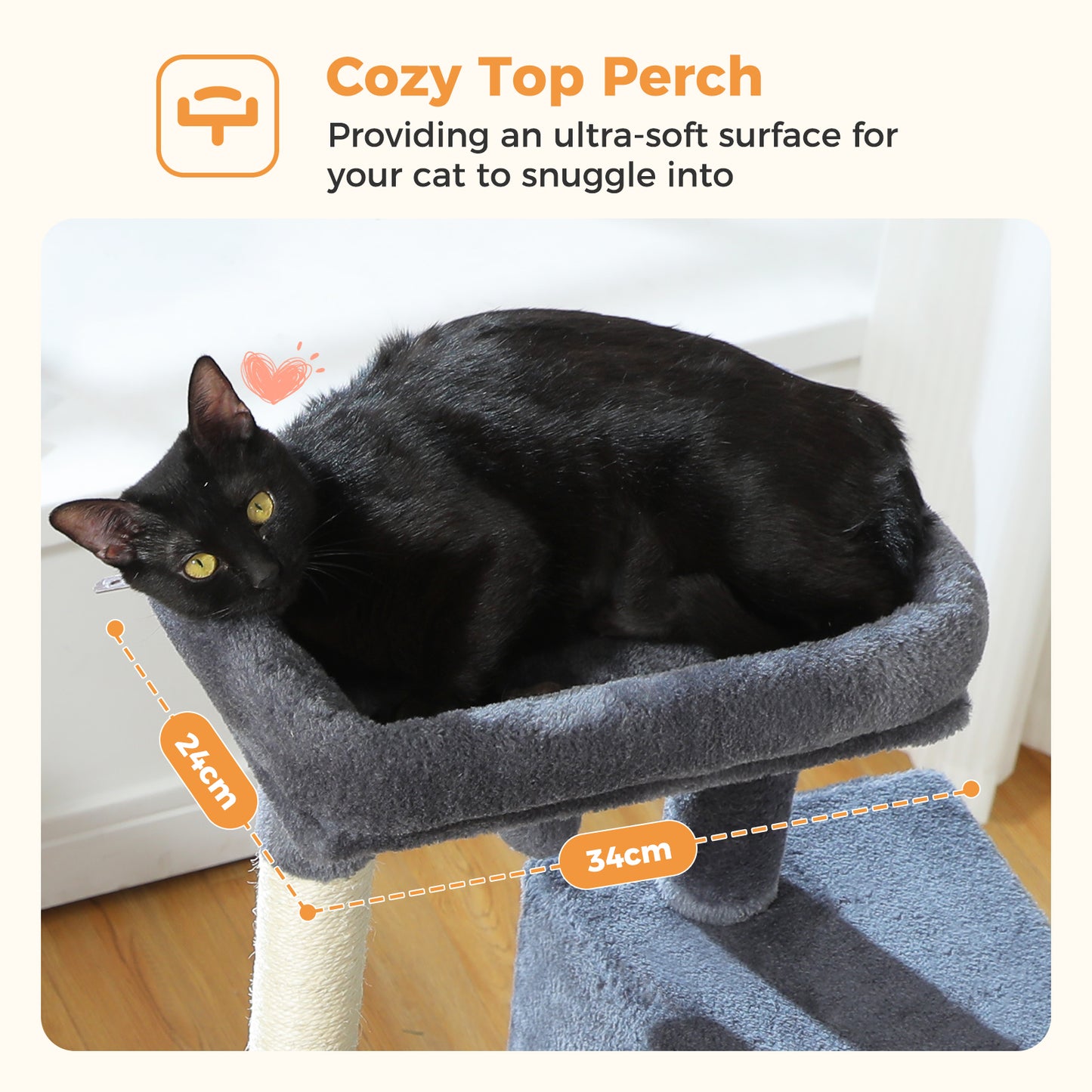 « Ensemble de protection Kippschutz » PAWZ Road Arbre à chats - Hamac métallique + Plates-formes multi-niveaux|Base XXL 50×43cm (pour 2-3 chats)