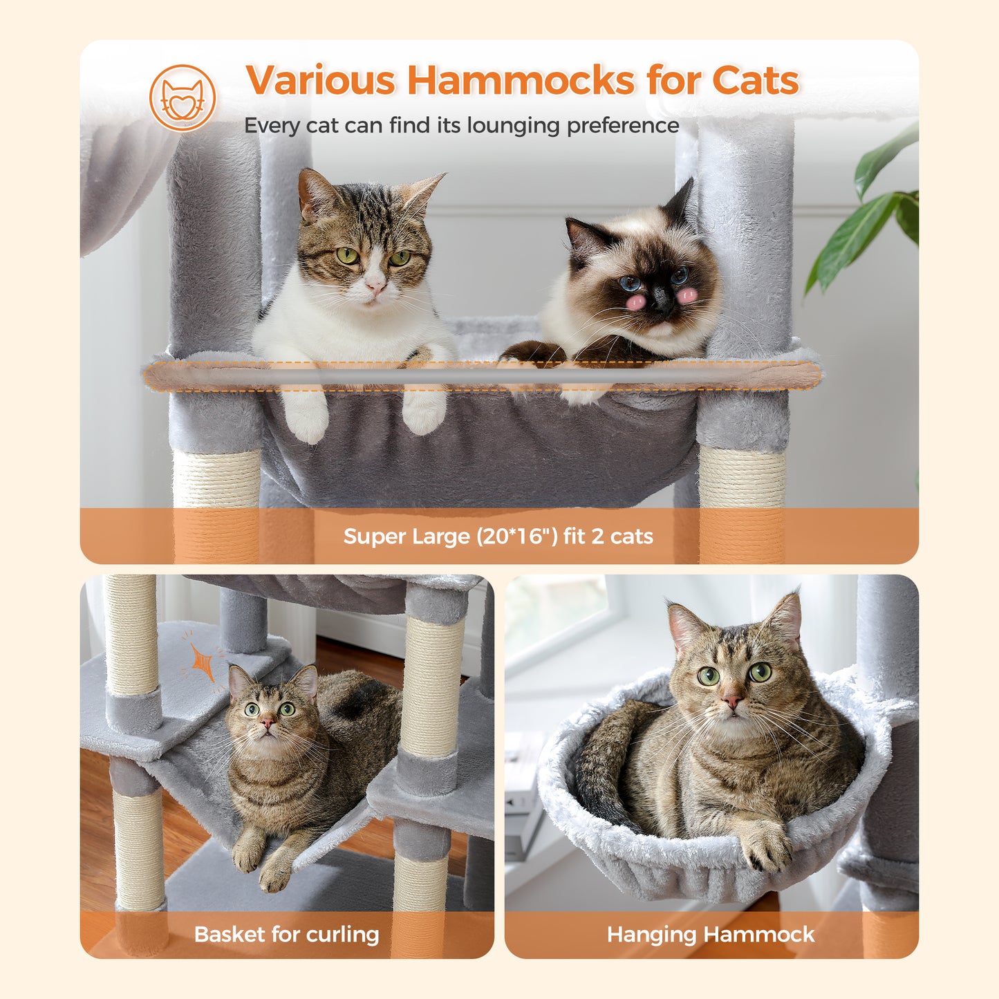Torre per gatti PAWZ Road Premium da 180 cm | Per gatti di grandi dimensioni da interno