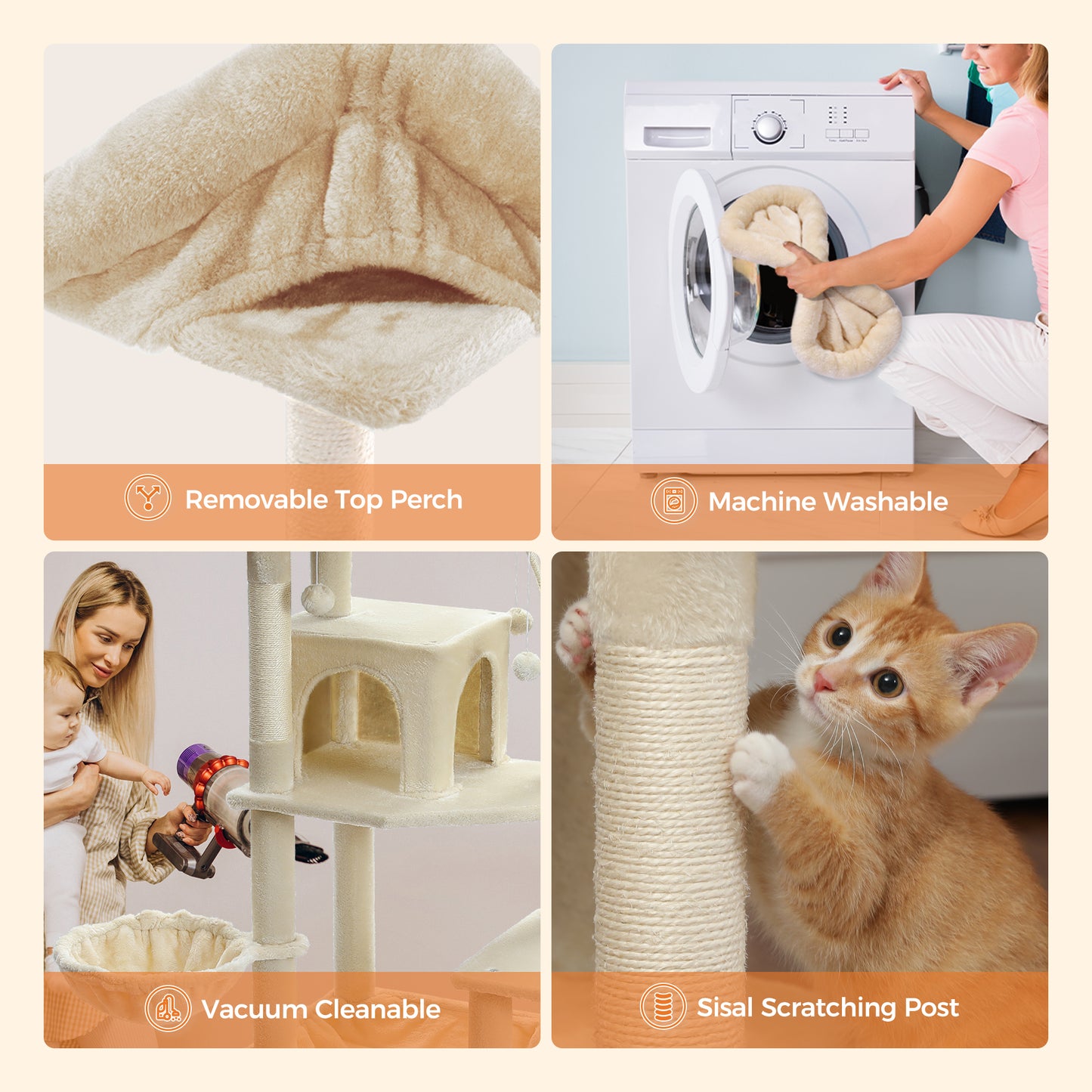Torre per gatti PAWZ Road Premium da 180 cm | Per gatti di grandi dimensioni da interno