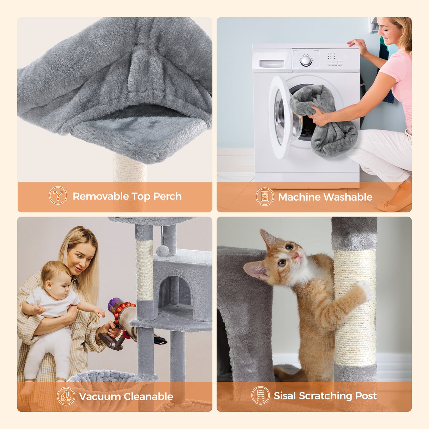 Torre per gatti PAWZ Road Premium da 180 cm | Per gatti di grandi dimensioni da interno