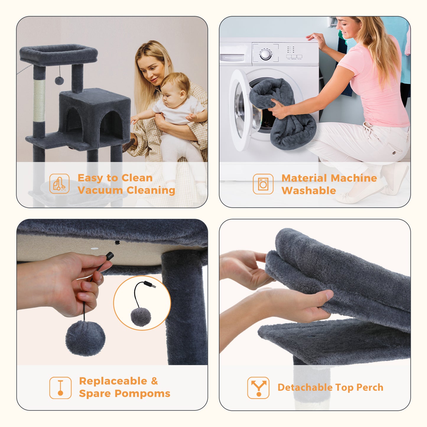 « Ensemble de protection Kippschutz » PAWZ Road Arbre à chats - Hamac métallique + Plates-formes multi-niveaux|Base XXL 50×43cm (pour 2-3 chats)