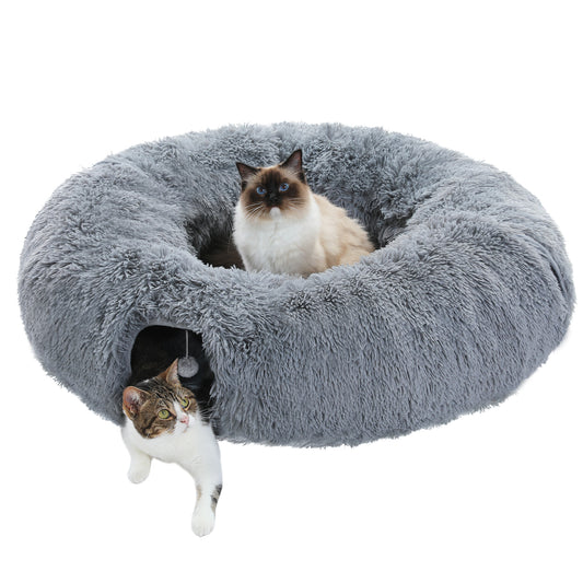 Tunnel di peluche per gatti PAWZ Road grigio