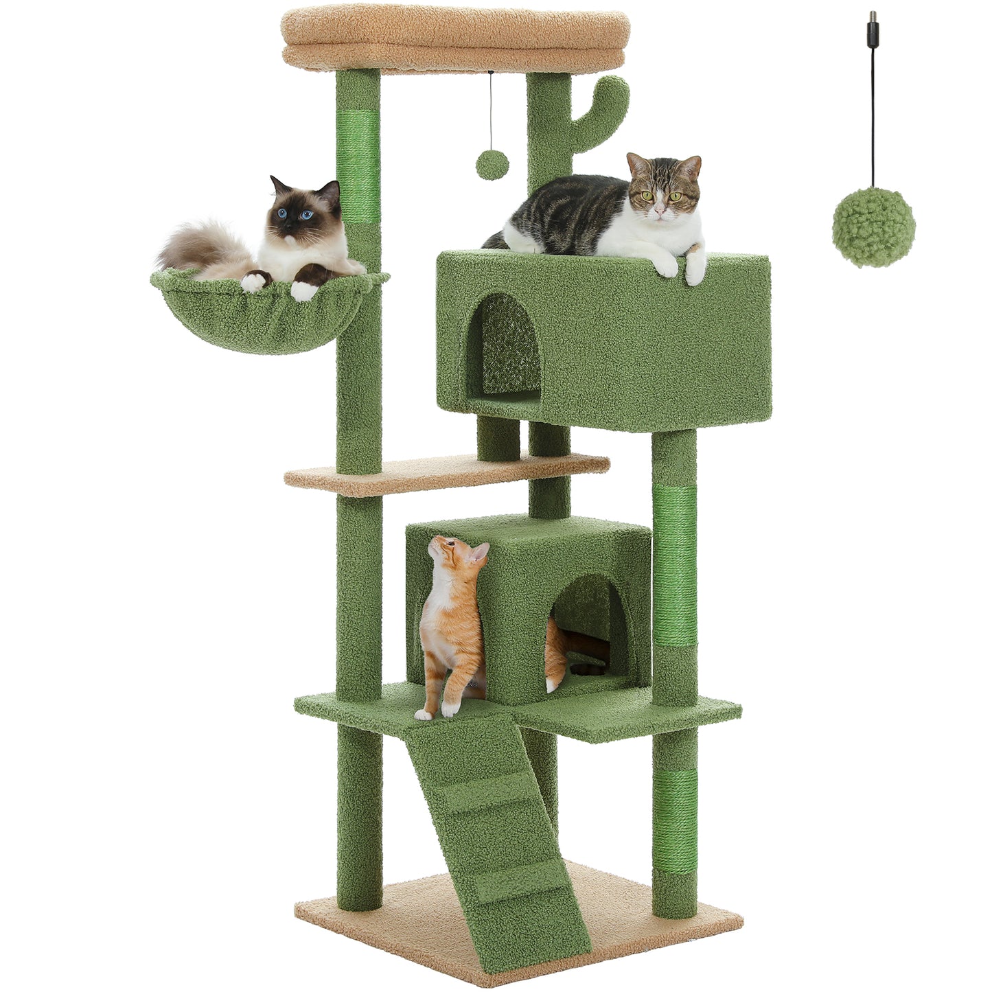 【Conception Économique d'Espace】Arbre à Chat UYMI|Hamac Tournante + 2 Nids de Sommeil|Poteaux Grattage en Sisal Préservant les Meubles