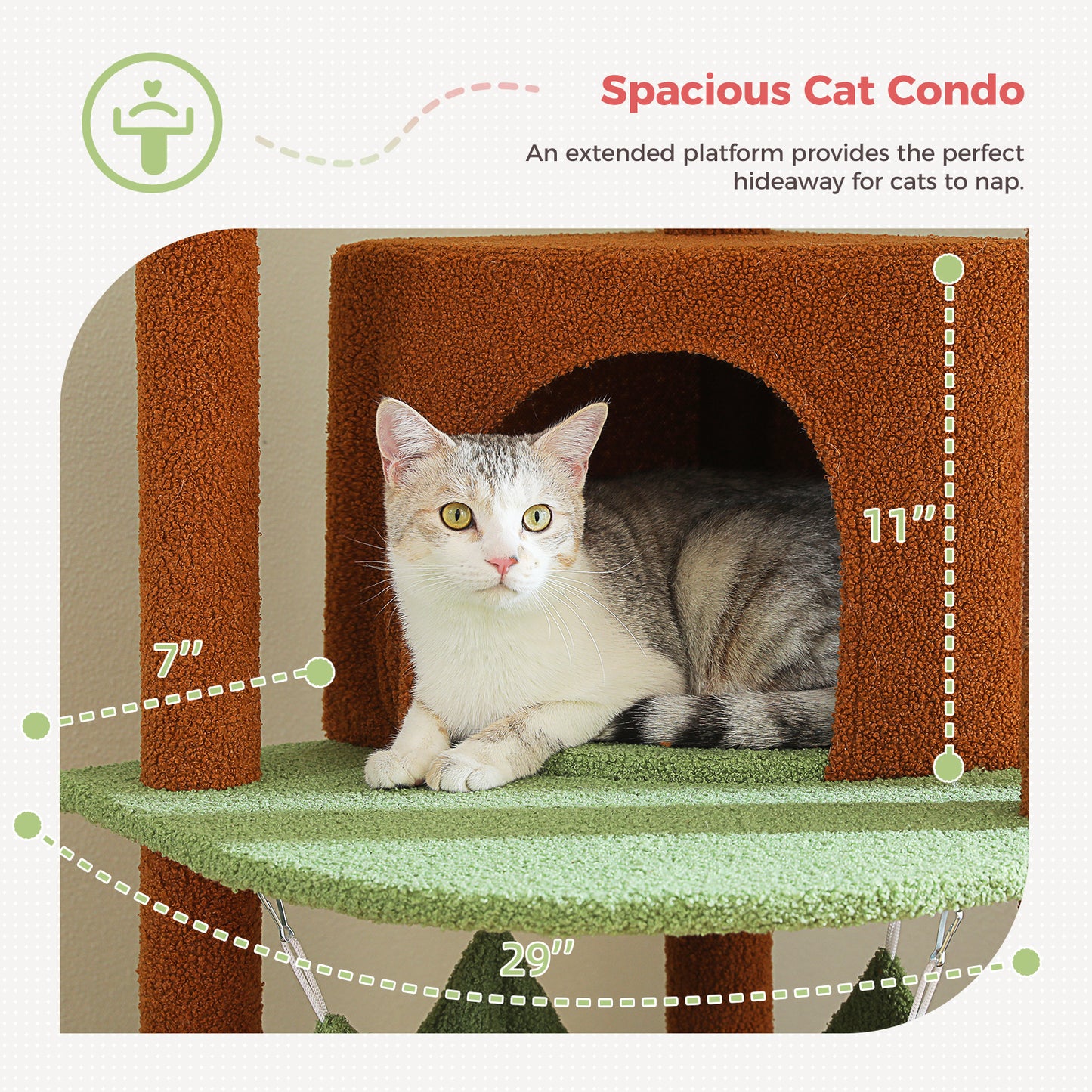PAWZ Road - Hamac spatiale arbre à chats - Nid transparent acrylique + Plateforme tournante ronde|Poteaux en sisal + Sangles anti-renversement
