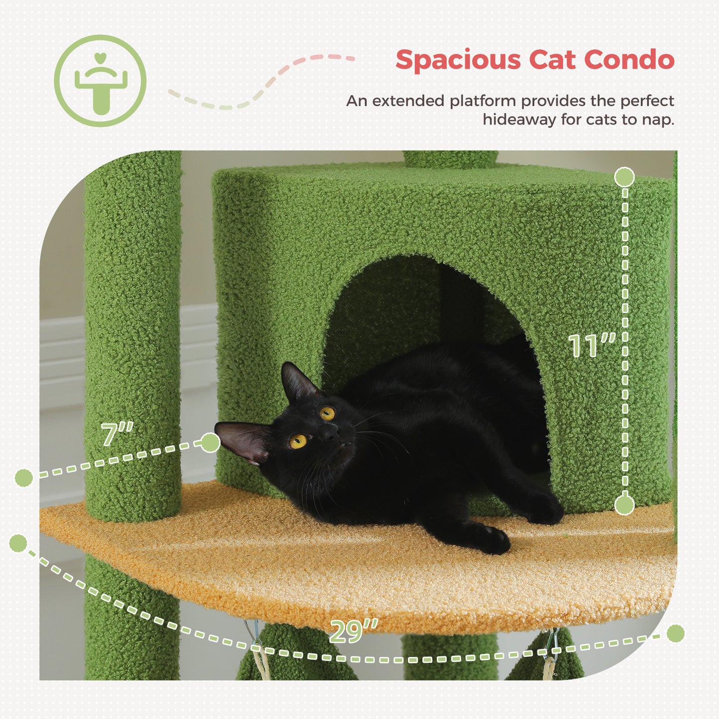 PAWZ Road - Hamac spatiale arbre à chats - Nid transparent acrylique + Plateforme tournante ronde|Poteaux en sisal + Sangles anti-renversement