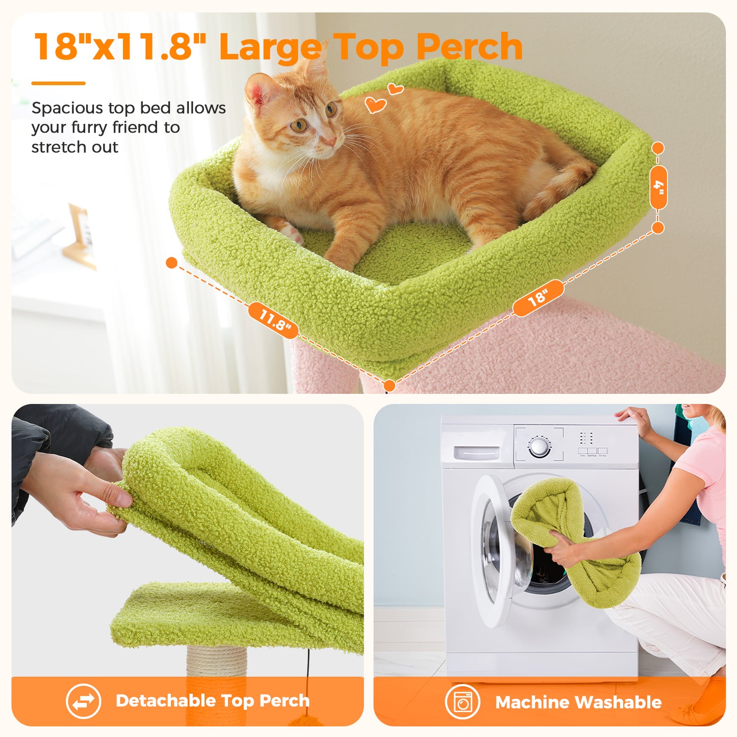 Tiragraffi PAWZ Road Grande per Gatti di Taglia Grande | Torre per Gatti Robusta con Amaca XXL | 4 Tiragraffi in Sisal e 2 Spaziose Casette | Ideale per Gatti Maine Coon | Altezza 180 cm