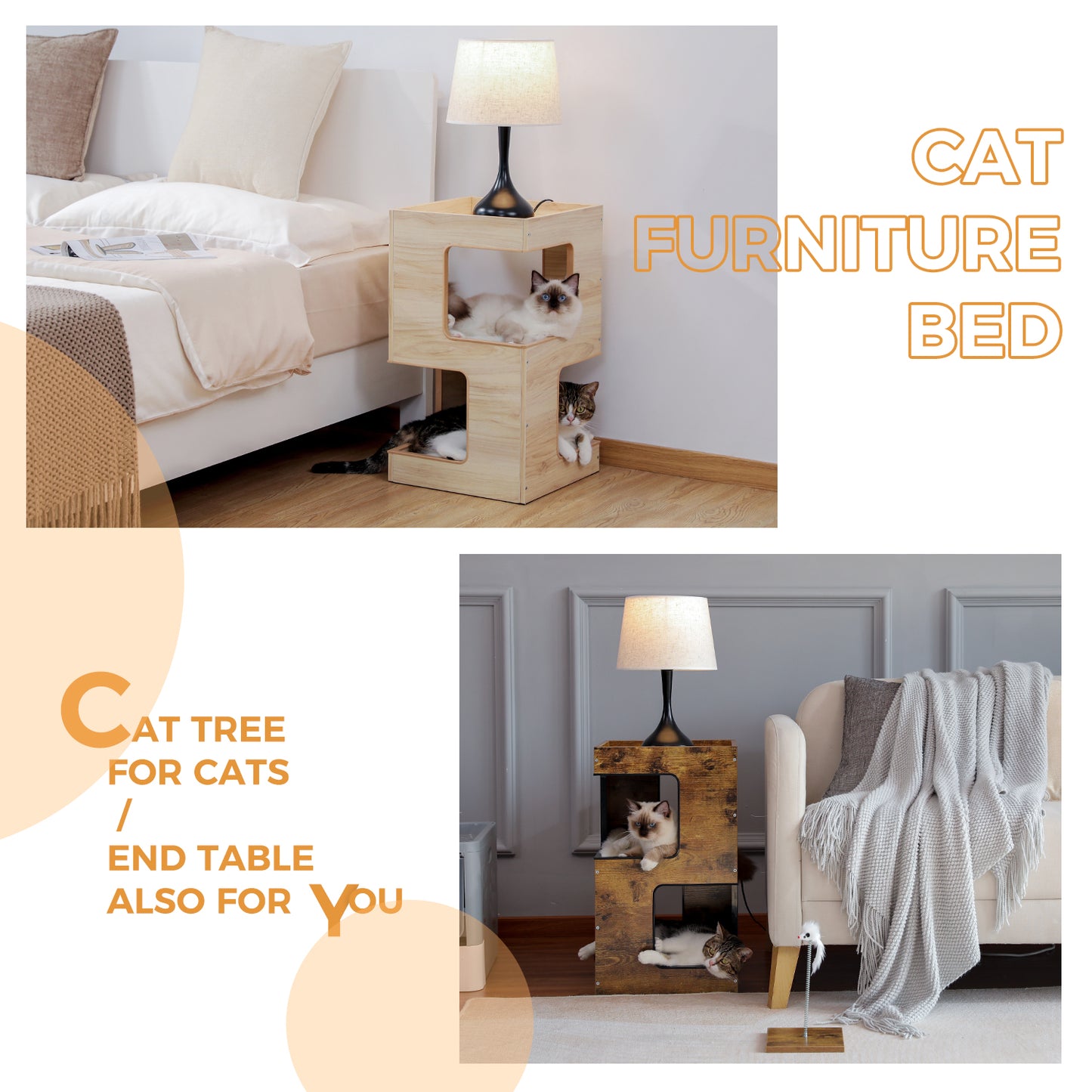 PAWZ Road Cat Villa | Padded resting areas | Modern multi-level cat home | With scratching post, sisal mat & play balls | Ideal for indoor cats