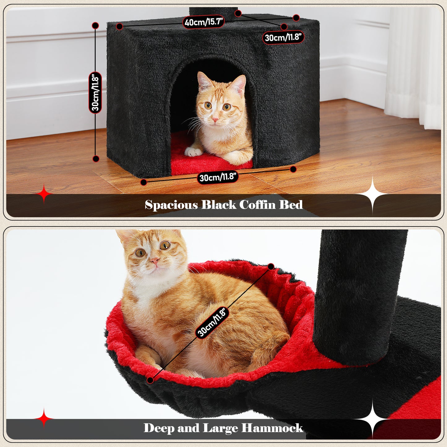 PAWZ Road Kaktus-Katzenkratzbaum | Deckenstütz-System | Höhenverstellbar (241-274 cm) | Mit Sisal-Kratzsäulen | Ideal für Großkatzen