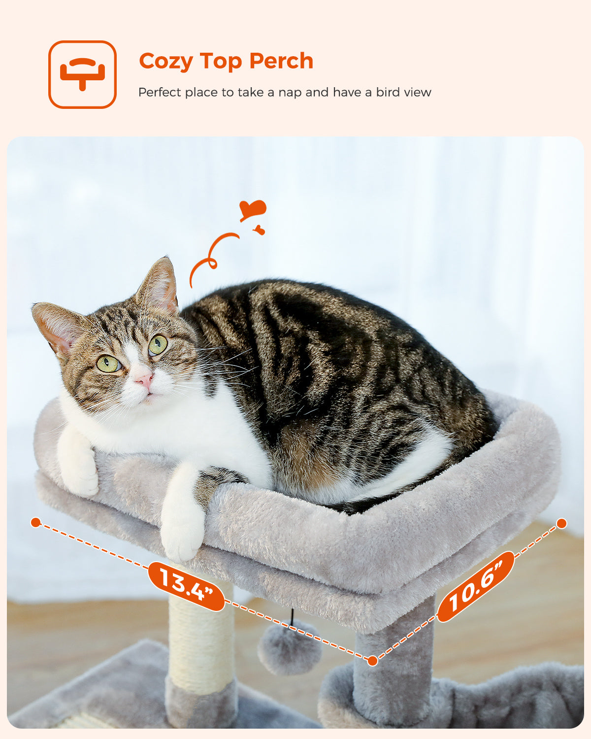 PAWZ Road Premium Cat Tree Paradise Tower | 106 cm | Cuddle Cave | Robust Sisal Scratching Posts