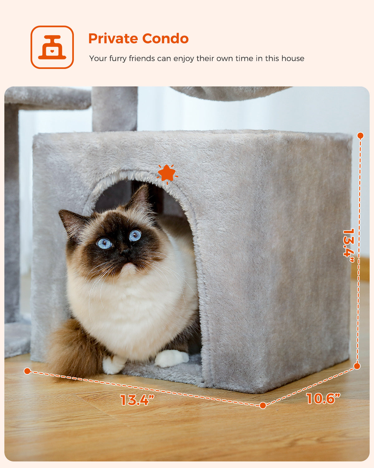 PAWZ Road Premium Cat Tree Paradise Tower | 106 cm | Cuddle Cave | Robust Sisal Scratching Posts