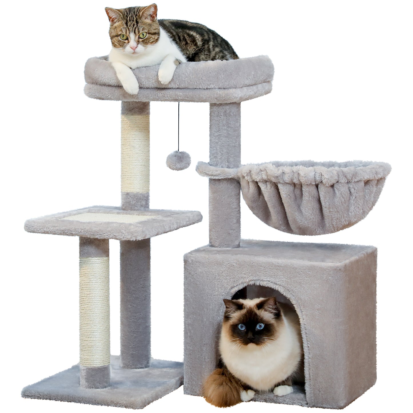 PAWZ Road Premium Cat Tree Paradise Tower | 106 cm | Cuddle Cave | Robust Sisal Scratching Posts