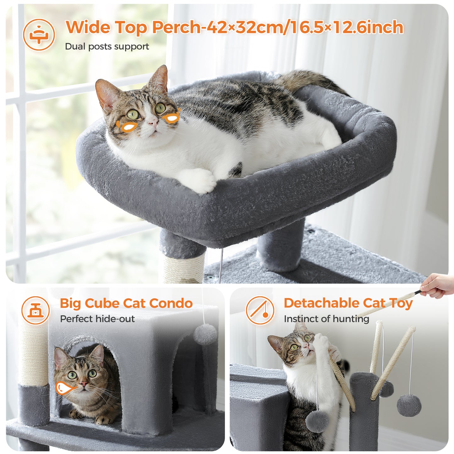 Torre per gatti PAWZ Road Premium da 180 cm | Per gatti di grandi dimensioni da interno