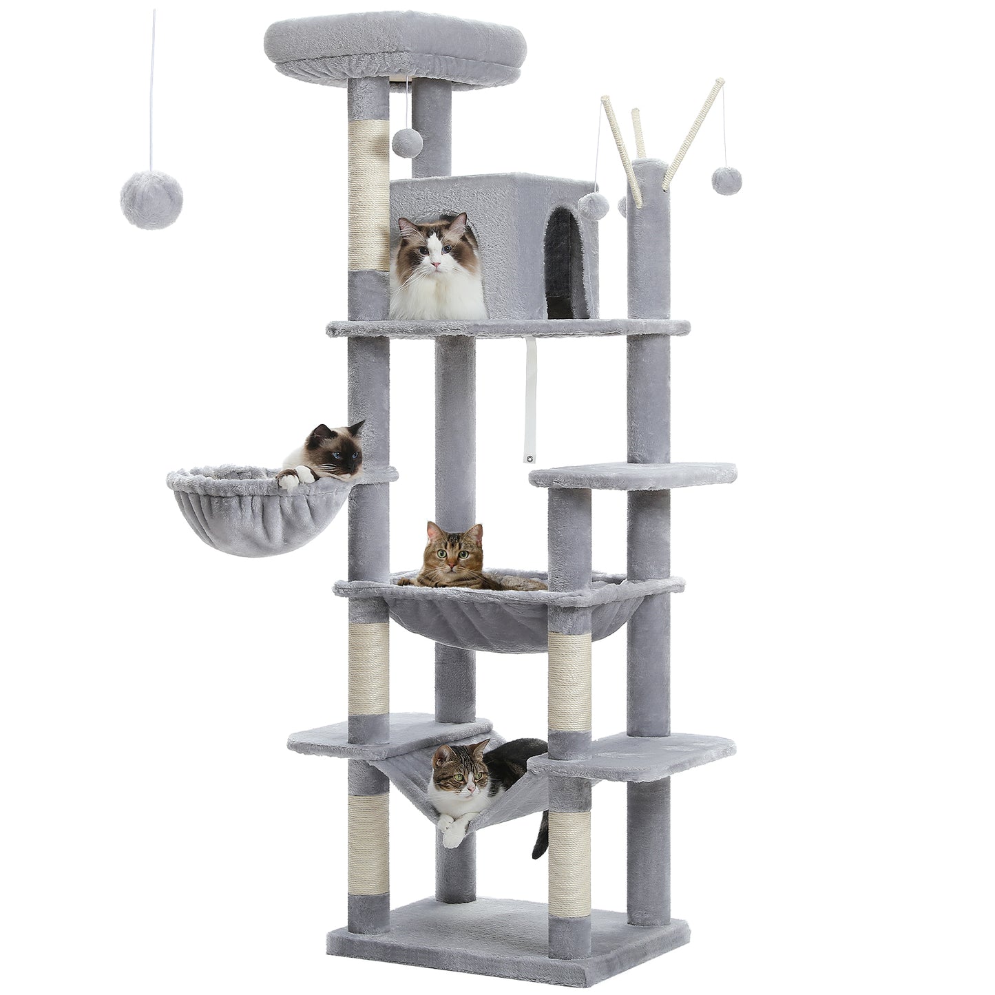 Torre per gatti PAWZ Road Premium da 180 cm | Per gatti di grandi dimensioni da interno