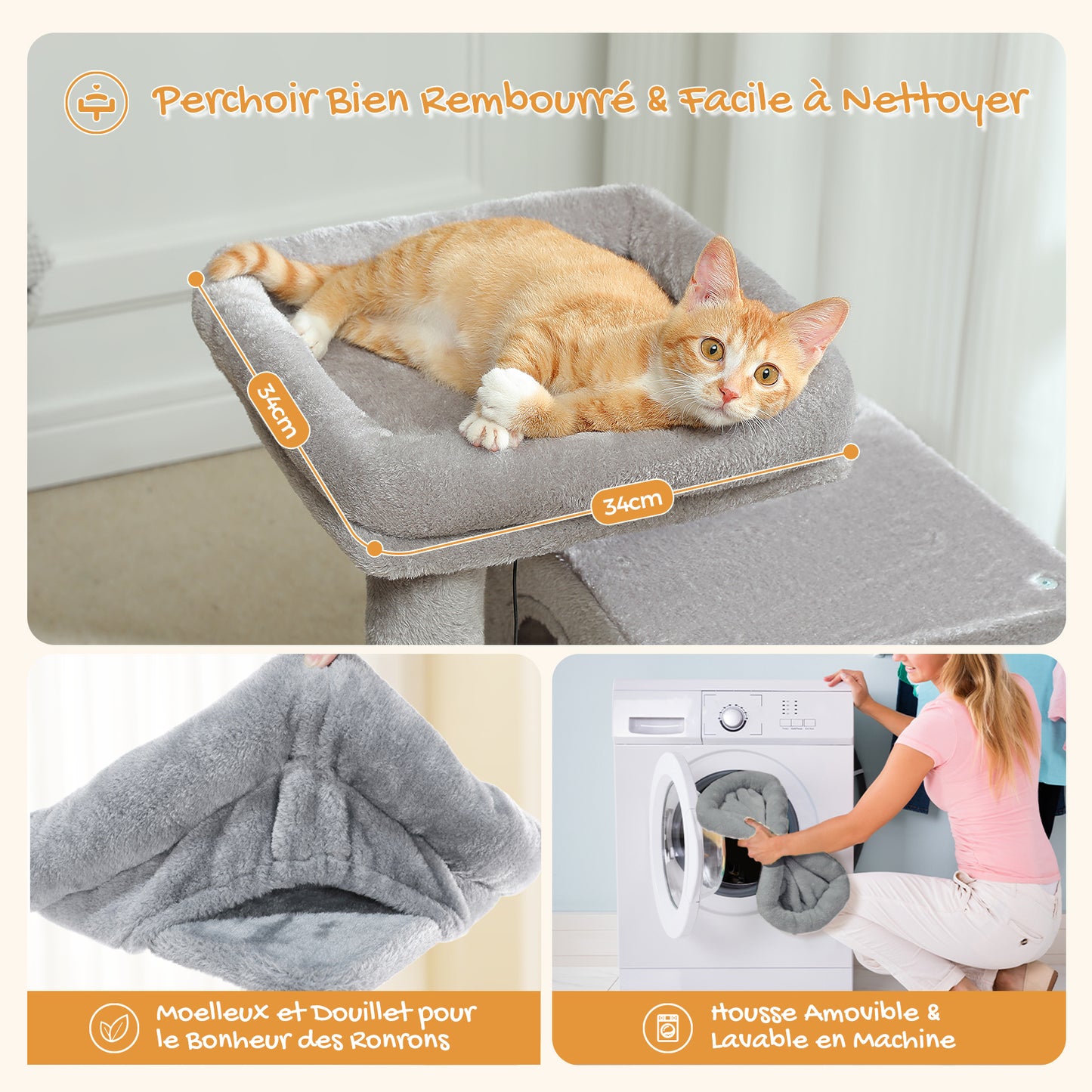 PAWZ Road Cat Tree 76 cm | Cat Tower with Double Sleeping House | Household Scratching Post