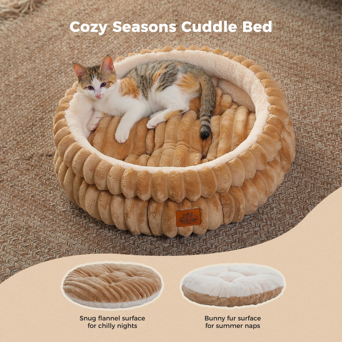 PAWZ Road Katzenbett - Waschbar - Für kleine Hunde - Rund & kuschelweich