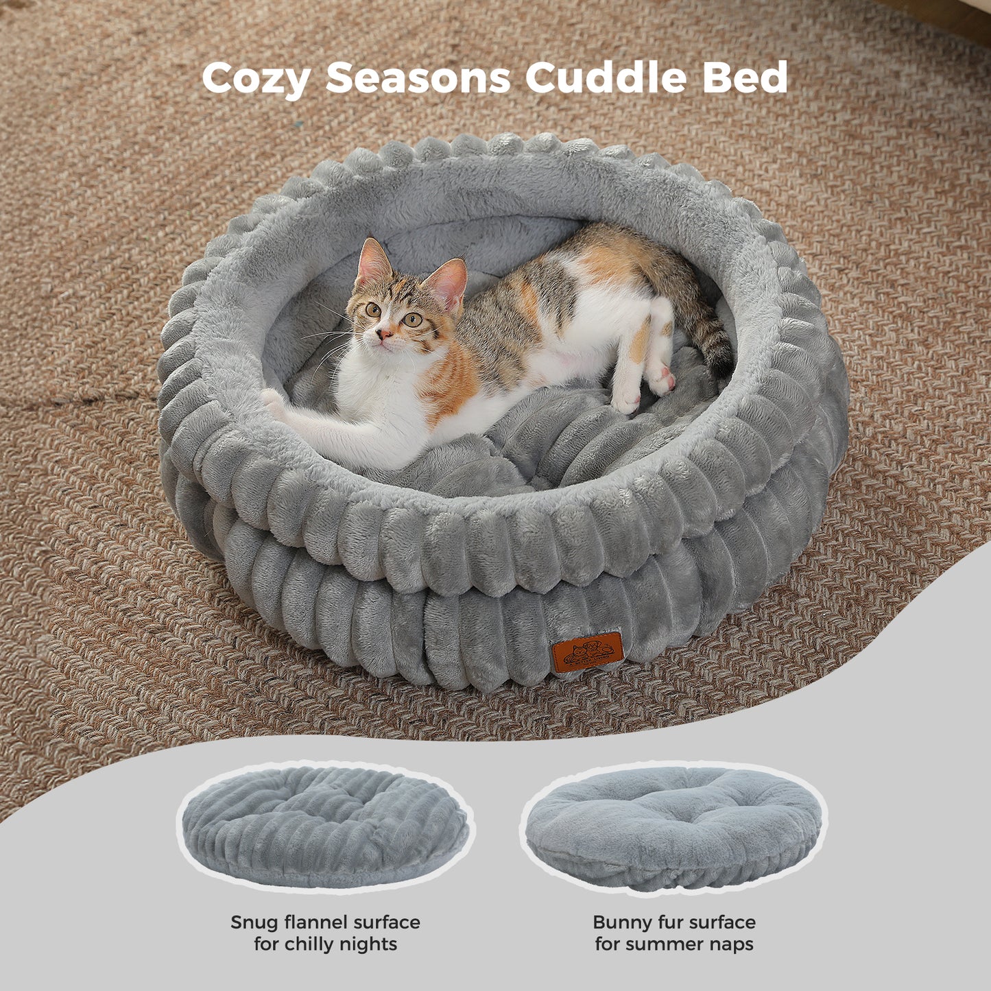 PAWZ Road Katzenbett - Waschbar - Für kleine Hunde - Rund & kuschelweich