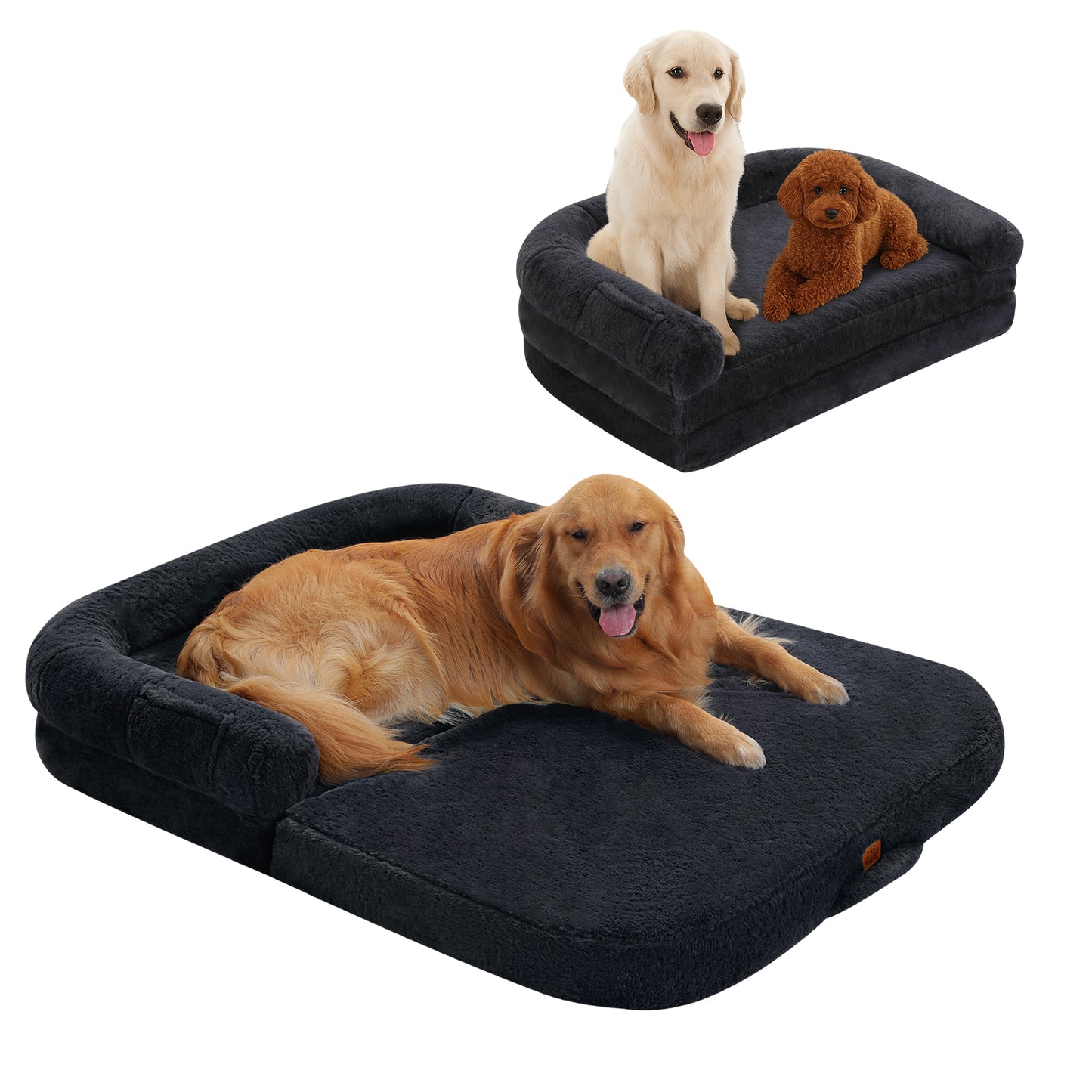 PAWZ Road faltbares Kinder- & Hundebett | Umwandelbar in Hundesofa | Waschbarer Bezug | Orthopädische Memory Foam-Matte | Wasserdichter Schaumstoff